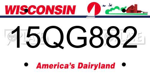 15QG882 Wisconsin License Plate