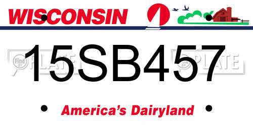 15SB457 Wisconsin License Plate