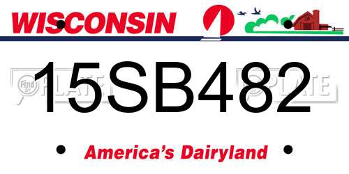 15SB482 Wisconsin License Plate