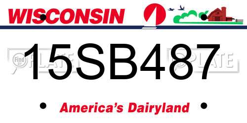 15SB487 Wisconsin License Plate