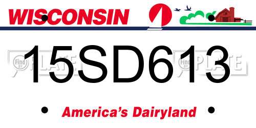 15SD613 Wisconsin License Plate