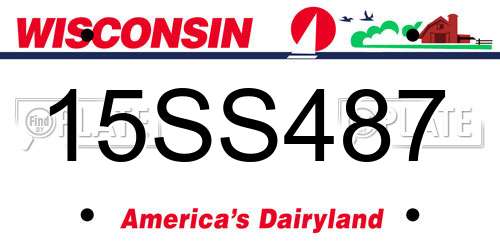 15SS487 Wisconsin License Plate