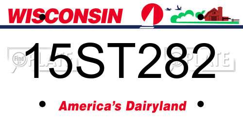 15ST282 Wisconsin License Plate