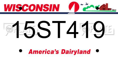 15ST419 Wisconsin License Plate