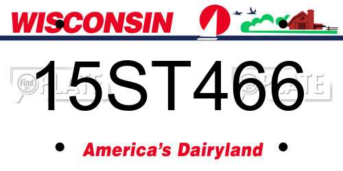 15ST466 Wisconsin License Plate