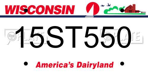 15ST550 Wisconsin License Plate