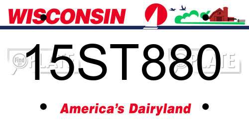 15ST880 Wisconsin License Plate
