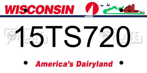 15TS720 Wisconsin License Plate