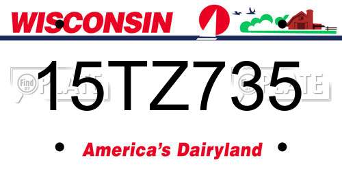 15TZ735 Wisconsin License Plate