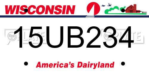 15UB234 Wisconsin License Plate