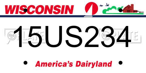 15US234 Wisconsin License Plate