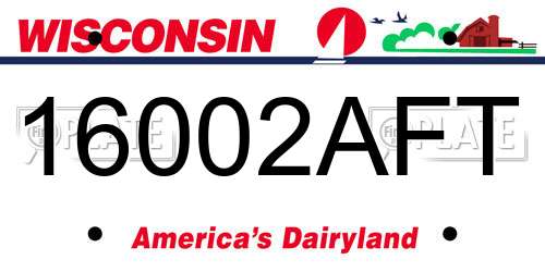 16002AFT Wisconsin License Plate