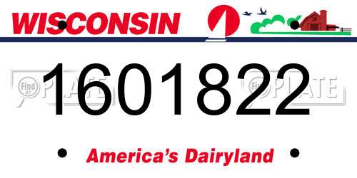 1601822 Wisconsin License Plate