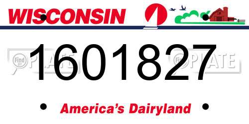 1601827 Wisconsin License Plate