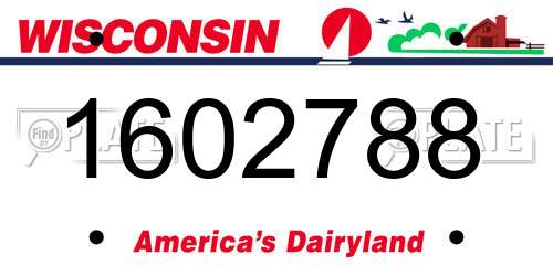 1602788 Wisconsin License Plate