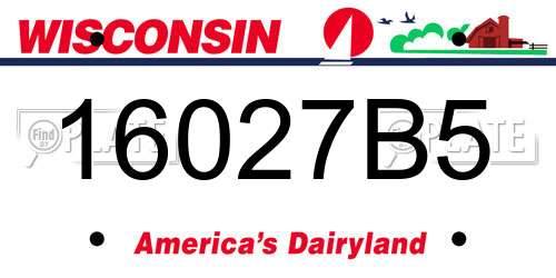 16027B5 Wisconsin License Plate