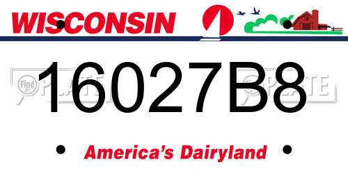 16027B8 Wisconsin License Plate