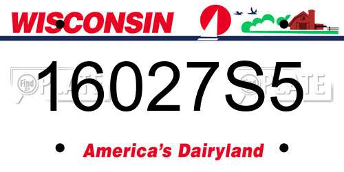 16027S5 Wisconsin License Plate