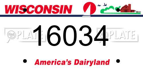 16034 Wisconsin License Plate
