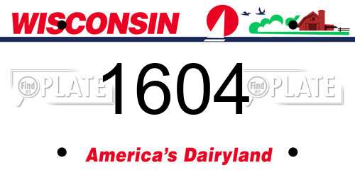 1604 Wisconsin License Plate