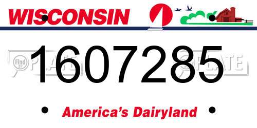 1607285 Wisconsin License Plate