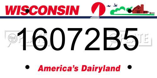16072B5 Wisconsin License Plate