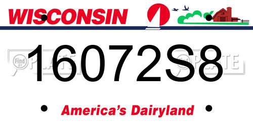 16072S8 Wisconsin License Plate
