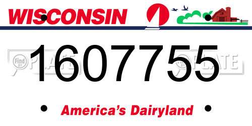 1607755 Wisconsin License Plate