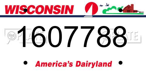 1607788 Wisconsin License Plate