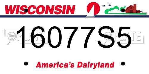 16077S5 Wisconsin License Plate