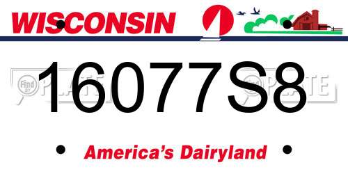 16077S8 Wisconsin License Plate
