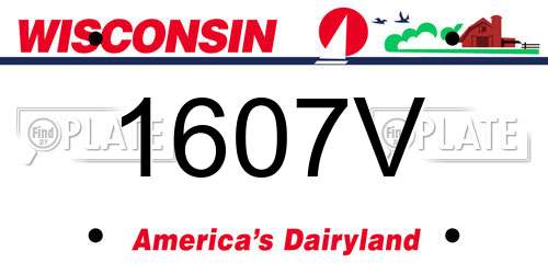 1607V Wisconsin License Plate