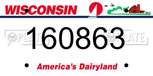 160863 Wisconsin License Plate