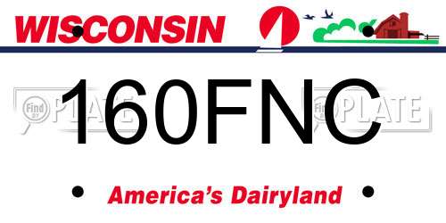 160FNC Wisconsin License Plate