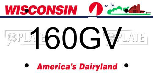 160GV Wisconsin License Plate