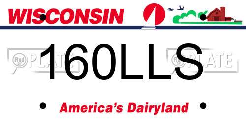 160LLS Wisconsin License Plate