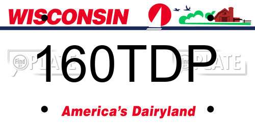 160TDP Wisconsin License Plate