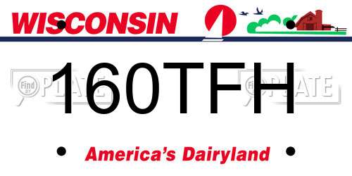 160TFH Wisconsin License Plate