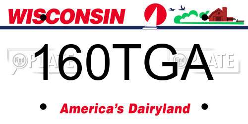 160TGA Wisconsin License Plate