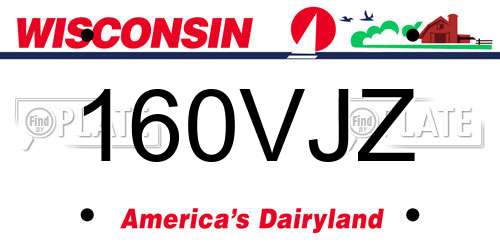160VJZ Wisconsin License Plate