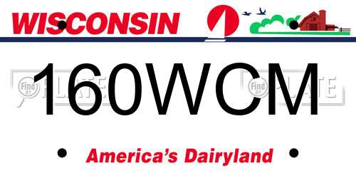 160WCM Wisconsin License Plate