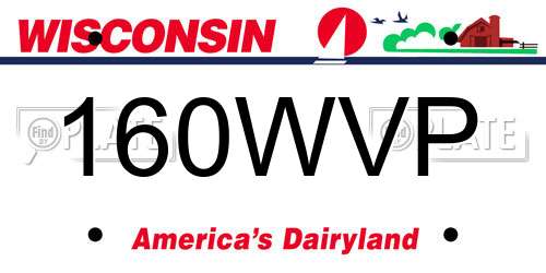 160WVP Wisconsin License Plate