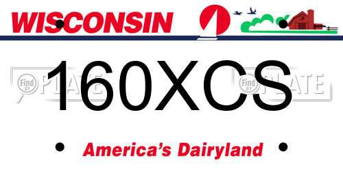 160XCS Wisconsin License Plate