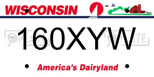 160XYW Wisconsin License Plate