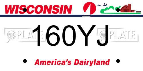 160YJ Wisconsin License Plate