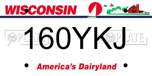 160YKJ Wisconsin License Plate