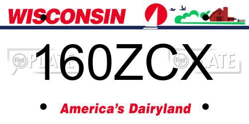 160ZCX Wisconsin License Plate