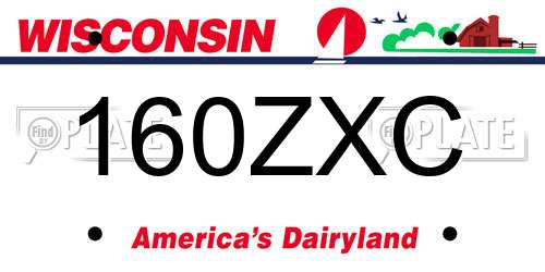 160ZXC Wisconsin License Plate