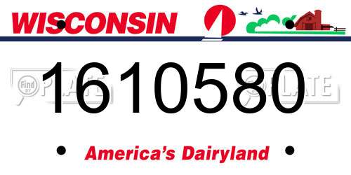 1610580 Wisconsin License Plate