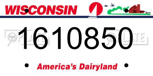 1610850 Wisconsin License Plate